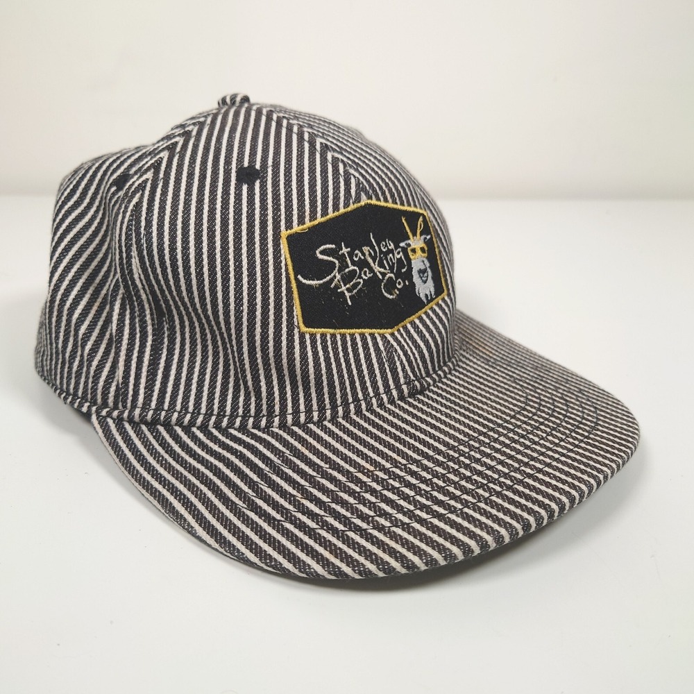 Stanley Baking Co Alternative Hat Fitted Mens L/XL Train Conductor Striped Cap